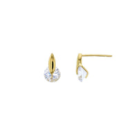 Classic Drop CZ Stud Earrings (14K)