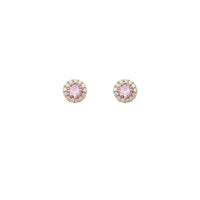 Cluster Around Round CZ Stud Earrings (14K)