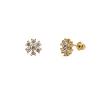 Cocktail Flower Stud Earrings (14K) Popular Jewelry New York