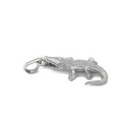 Cocodrile Pendant (14K) Animal, 14 Karat White Gold, Popular Jewelry