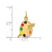 Colorful Enameled Artist Palette Charm Pendant (14K) Popular Jewelry New York