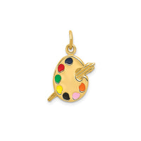 Colorful Enameled Artist Palette Charm Pendant (14K) Popular Jewelry New York