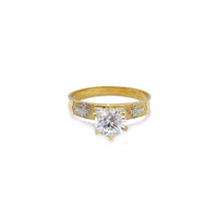 Cubic Zirconia Cross Engagement Ring (10K)