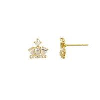 Crown CZ Stud Earrings (14K)