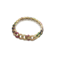 Cuban Multi-Color CZ Bracelet (Silver)
