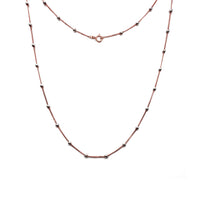 Cuban and Beads Rose Necklace (14K)