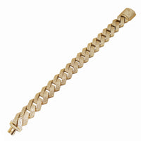Iced Out Zirconia Cuban Bracelet (14K).