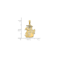 Glossy Outlined Snowman Pendant (14K)