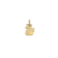 Glossy Outlined Snowman Pendant (14K)