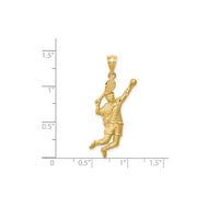 Brushed-Finish Tennis Player Pendant (14K)