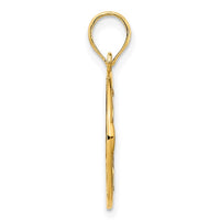 Outlined Claddagh Round Pendant (14K)