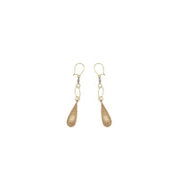 Tricolor Teardrop Dangling Earrings (14K)