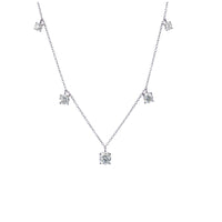 5-Drop Station Dangling Necklace (Silver)