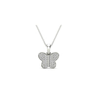 Iced-Out Diamond Butterfly Pendant (14K)