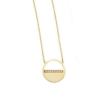 Half Circle Diamond Necklace (14K)