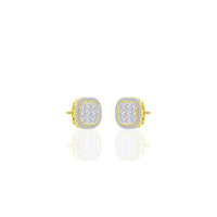 Diamond Square Stud Earrings (14K)
