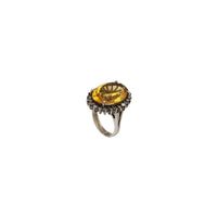 Oval Citrine With Diamond Ring (14K)