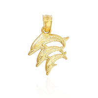 Triple Dolphin Pendant (14K)