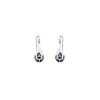 Dangling Opal Drop CZ Earrings (Silver)