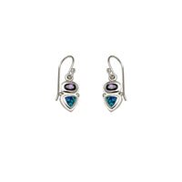 Dangling Opal Little Person Earrings (Silver)