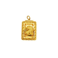 Diamond-Cut Framed Tiger Pendant (24K)