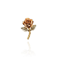 Tri-Color Diamond-Cut Rose Pendant (14K)
