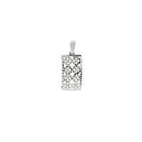 Diamond-cut Convex Rectangle w/ Round X Pattern Pendant (14K)