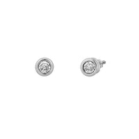 Diamond Bezel Fluted-cuts Stud Earrings (14K)