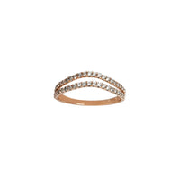 Diamond Chevron Rose Gold Ring (14K) Popular Jewelry New York