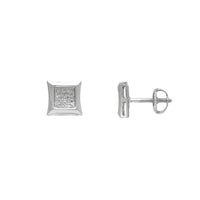 Diamond Concave Square Stud Earrings (14K) Popular Jewelry New York
