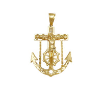 Diamond-Cut Crucifix Anchor Pendant (14K)