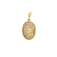 Diamond Cuts Jesus Head Oval Medallion Pendant (14K) Popular Jewelry New York