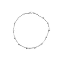 Popcorn & Bezel Anklet (Silver)