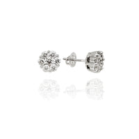 Diamond Flower Shape Stud Earrings (14K)