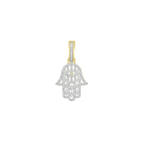 Diamond Hamsa Hand Pendant (14K)