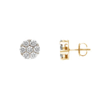 Large Size Diamond Honeycomb Stud Earrings (14K) Popular Jewelry New York