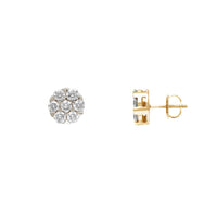 Medium Size Diamond Honeycomb Stud Earrings (14K) Popular Jewelry New York