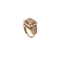 Diamond Leveled Square Ring (14K)