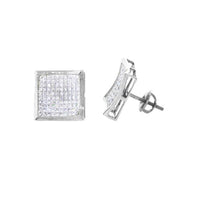 Diamond Pave Square Stud Earrings (14K) Popular Jewelry New York