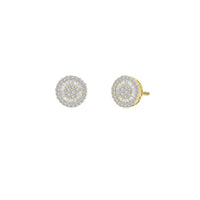 Diamond Round Wheely Stud Earrings (14K)