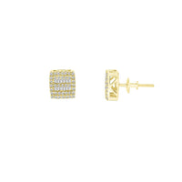 Diamond Square Baguette Stud Earrings (14K)