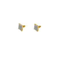 Diamond Square Panel Stud Earrings (14K) Popular Jewelry New York