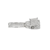 Diamond Square Setting Three-Piece-Set Ring (14K)