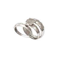 Diamond Three-Piece Set Plate Engagement Ring (14K)