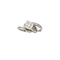 Diamond Three-Piece Set Raised Platform Engagement Ring (14K)