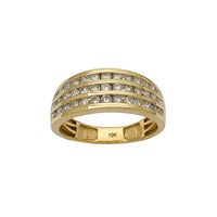 Diamond Three-Rows Men's Ring (10K) Popular Jewelry New York