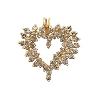 Diamond Cluster Heart Pendant 14K - Lucky Diamond 恆福珠寶金行 New York City 169 Canal Street 10013 Jewelry store Playboi Charlie Chinatown @luckydiamondny 2124311180