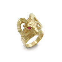 Diamond Cut Goat CZ Ring (14K) Popular Jewelry New York