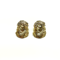 Diamond Cut Jesus Stud Earrings (14K) Popular Jewelry - New York