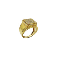Diamond Iced-Out Square Greek Ring (10K) Popular Jewelry New York